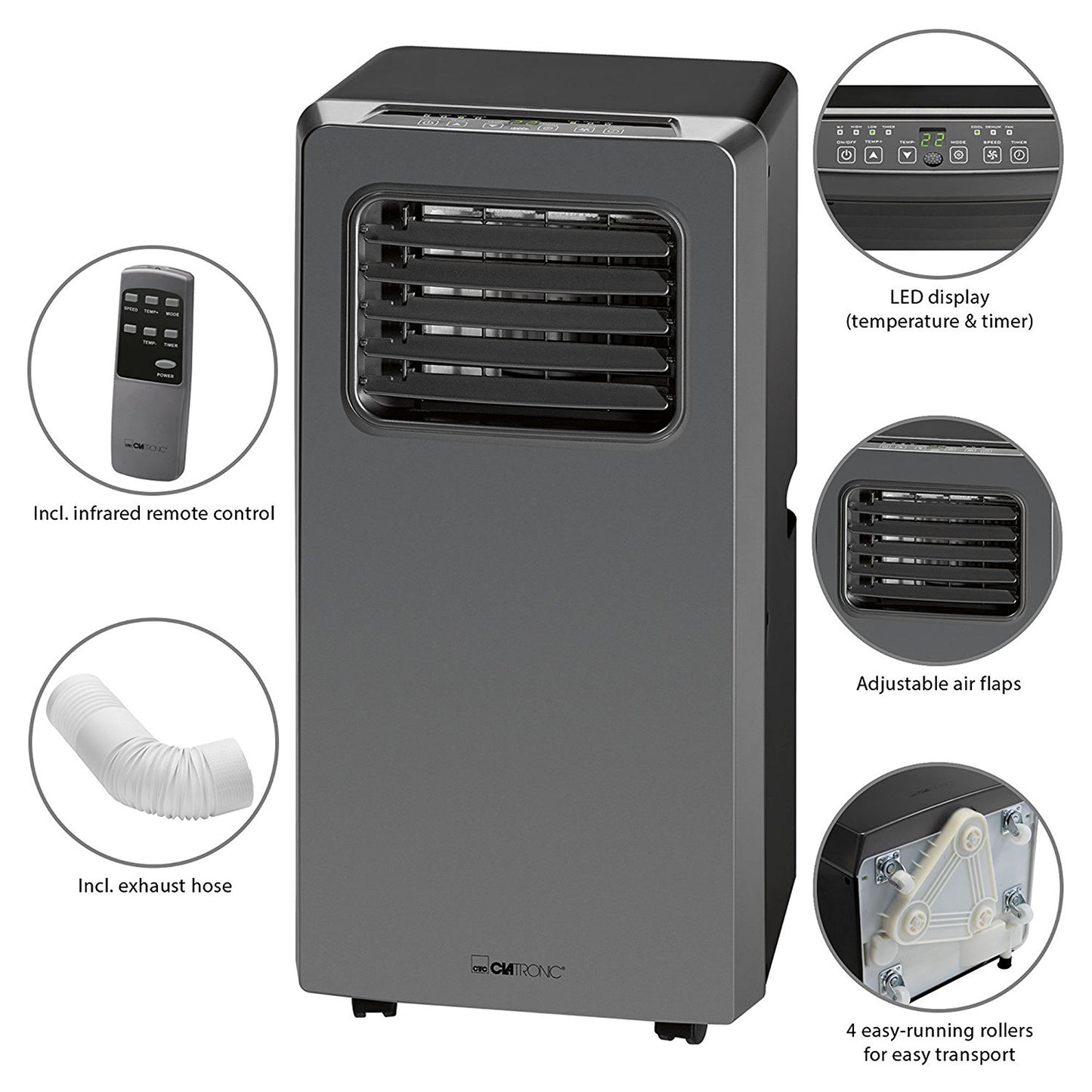 immagine-2-clatronic-condizionatore-portatile-8000-btu-con-display-nero-cl-3672-ean-4006160638080