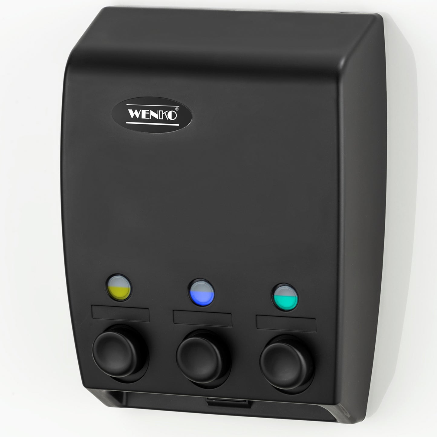 immagine-2-wenko-dispenser-sapone-varese-nero-con-3-scomparti-da-450ml-ean-4008838287699