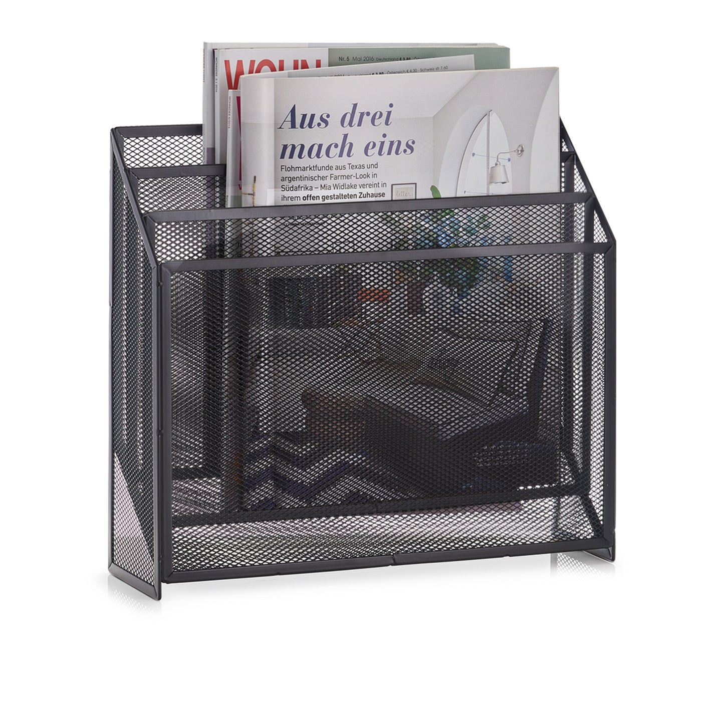 immagine-2-zeller-portariviste-in-metallo-antracite-32x9x295cm-ean-4003368181769
