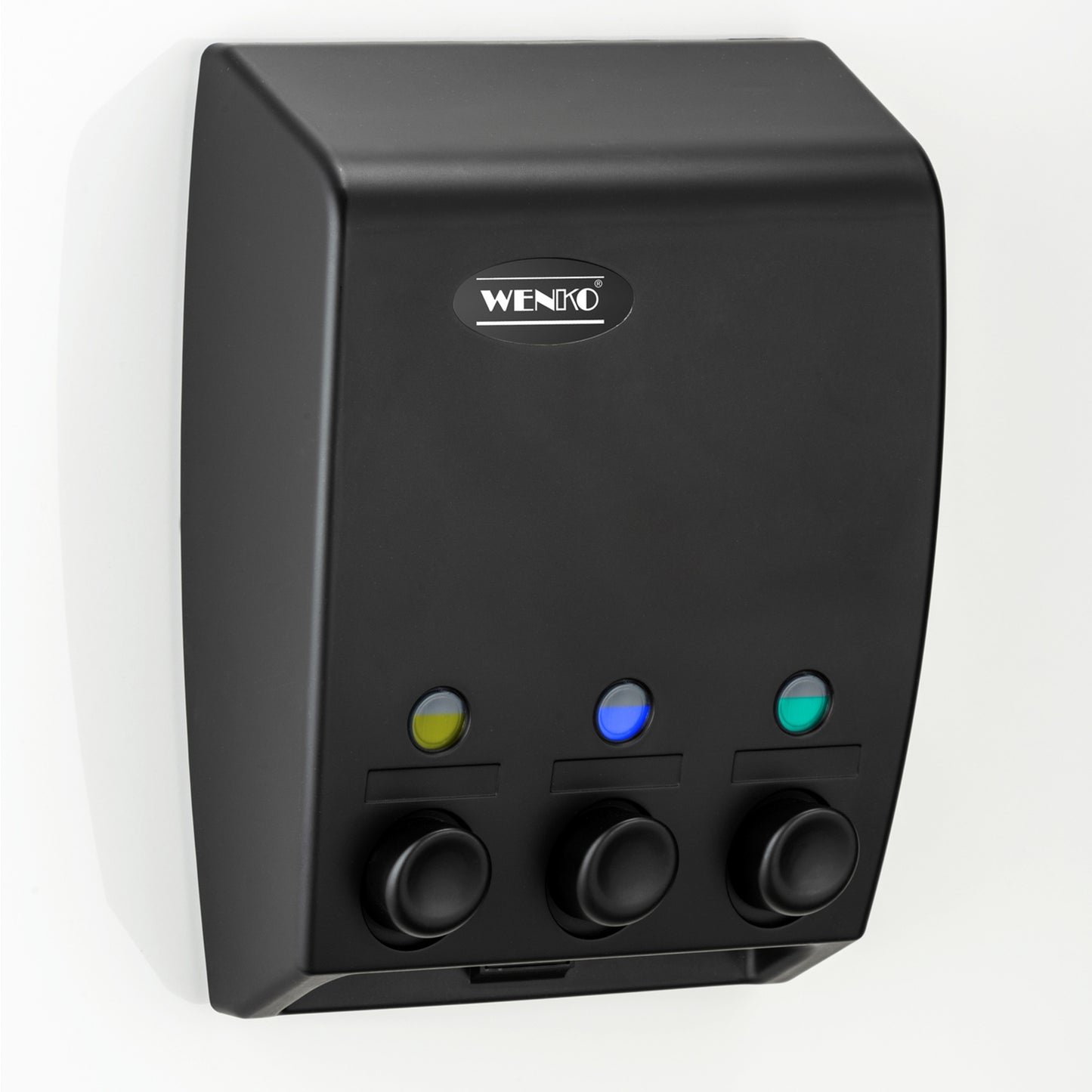 immagine-4-wenko-dispenser-sapone-varese-nero-con-3-scomparti-da-450ml-ean-4008838287699