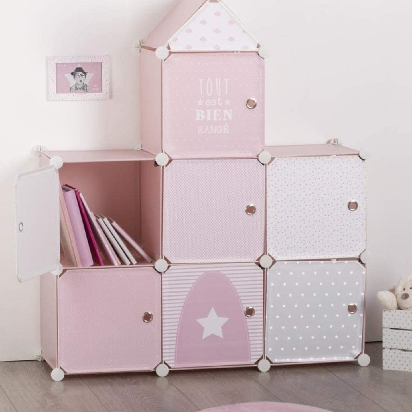 immagine-6-atmosphera-for-kids-castello-a-7-cassetti-per-giocattoli-945x109x32cm-rosa-127162a-ean-3560238909850