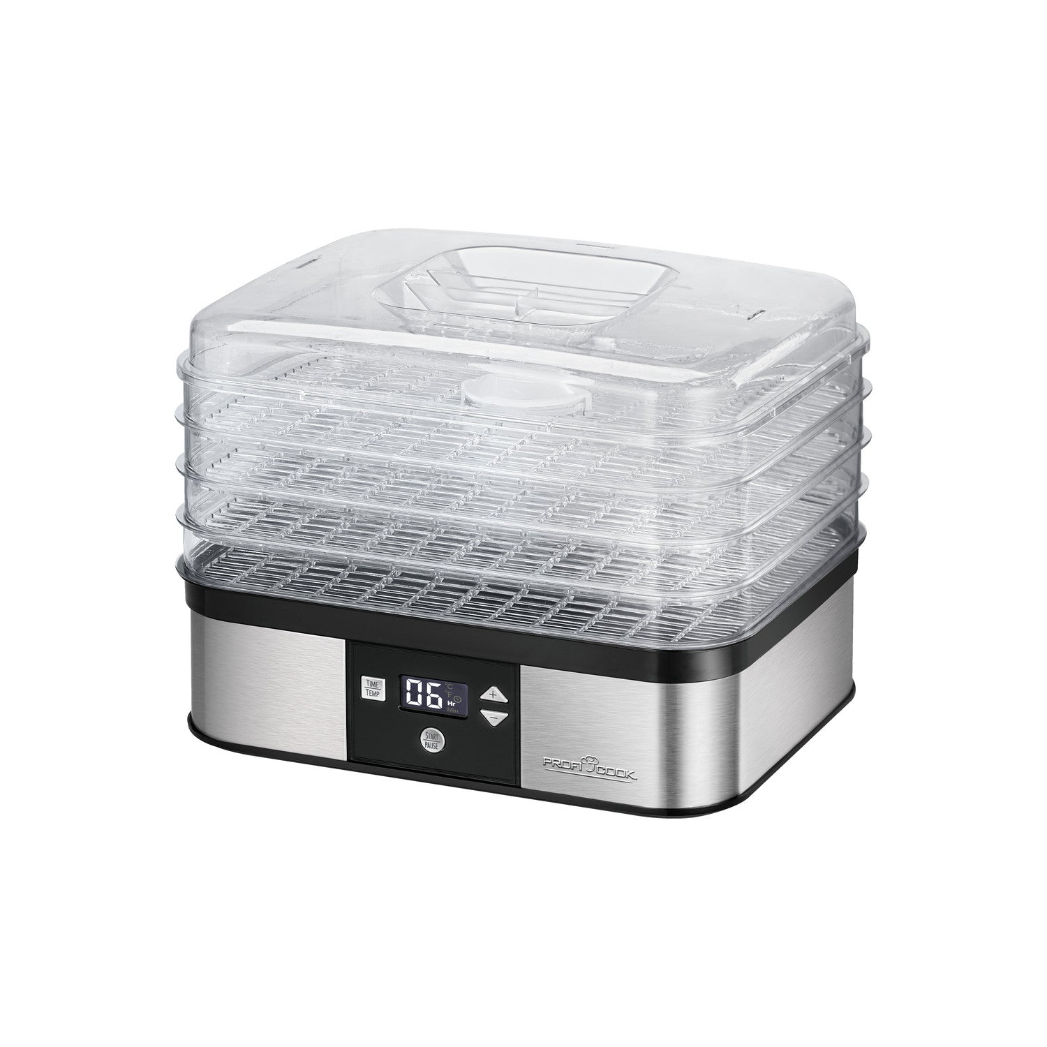 immagine-1-proficook-essiccatore-in-acciaio-inox-a-4-livelli-con-timer-350w-dr-1116-ean-4006160501117
