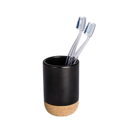 immagine-1-wenko-bicchiere-portaspazzolini-corc-nero-ceramica-ean-4008838165355