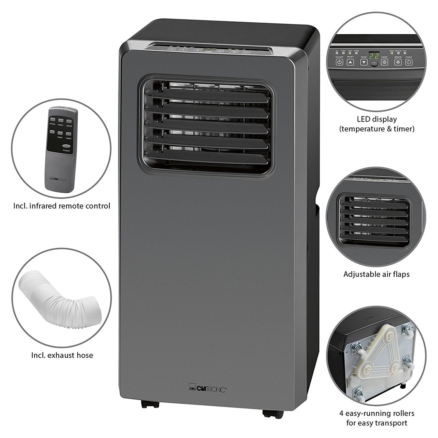 immagine-2-clatronic-condizionatore-portatile-8000-btu-con-display-nero-cl-3672-ean-4006160638080