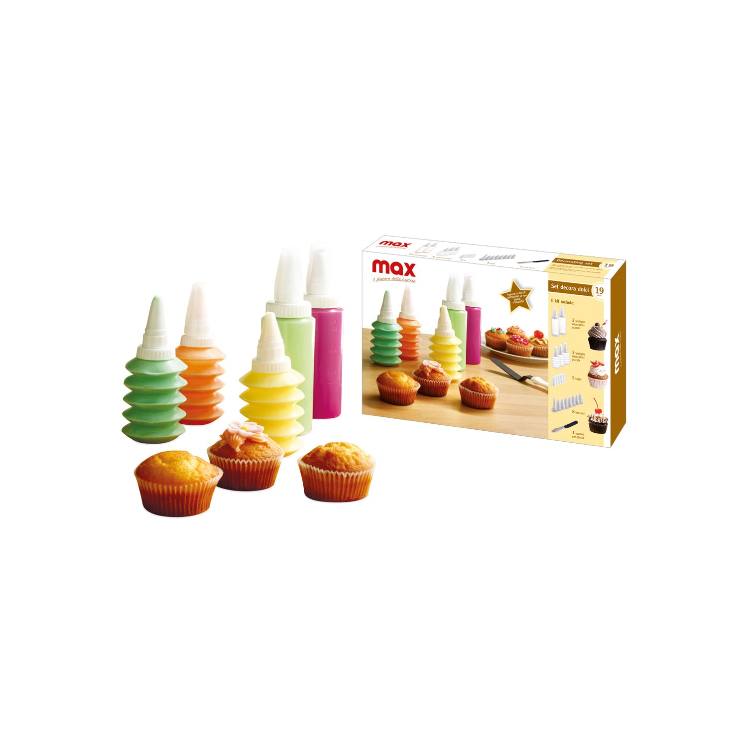 KIT CREMA DECORATORE DI TORTE 3 pz Decorazioni per torte KIT CREMA DECORATORE DI TORTE 3 pz Decorazioni per torte