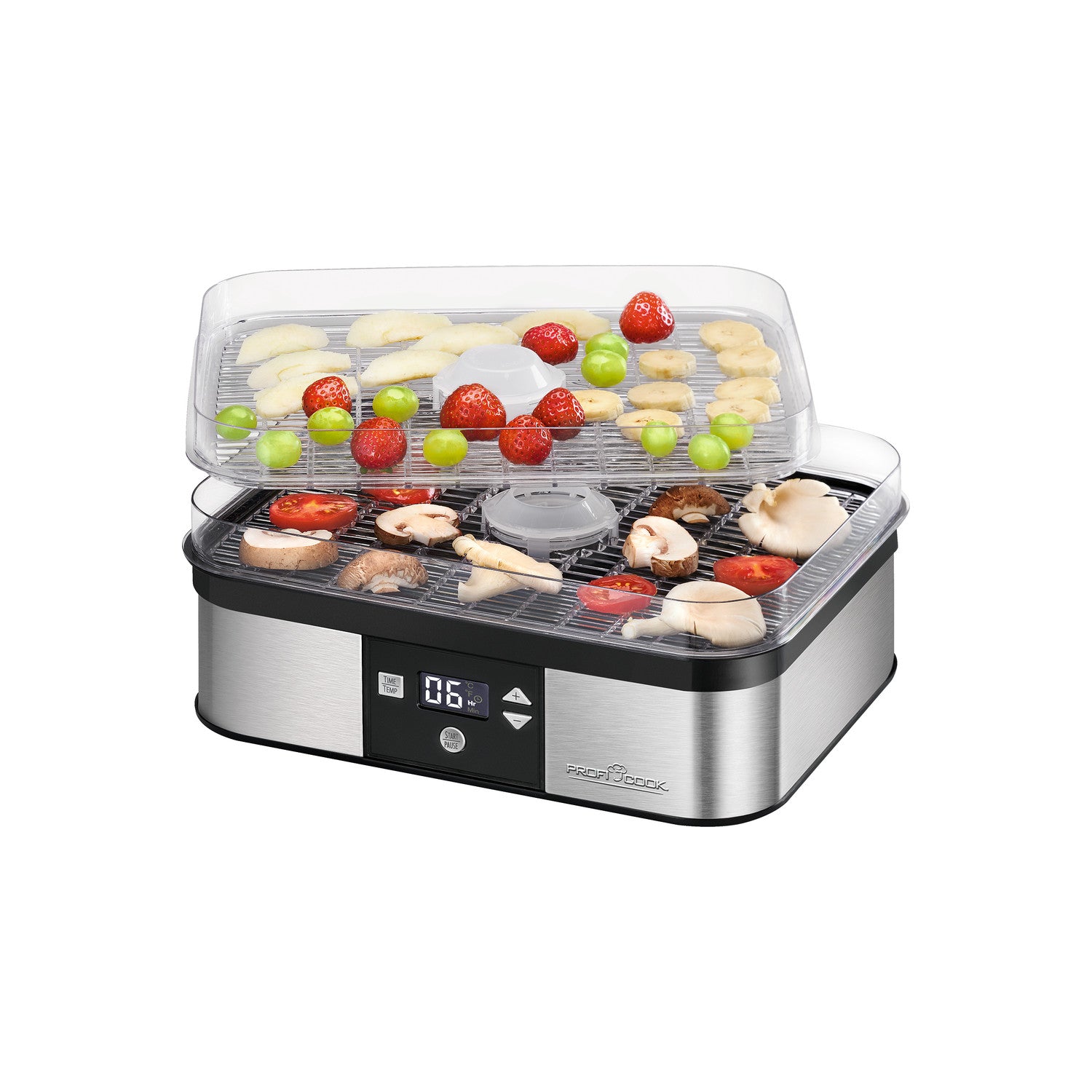 immagine-2-proficook-essiccatore-in-acciaio-inox-a-4-livelli-con-timer-350w-dr-1116-ean-4006160501117