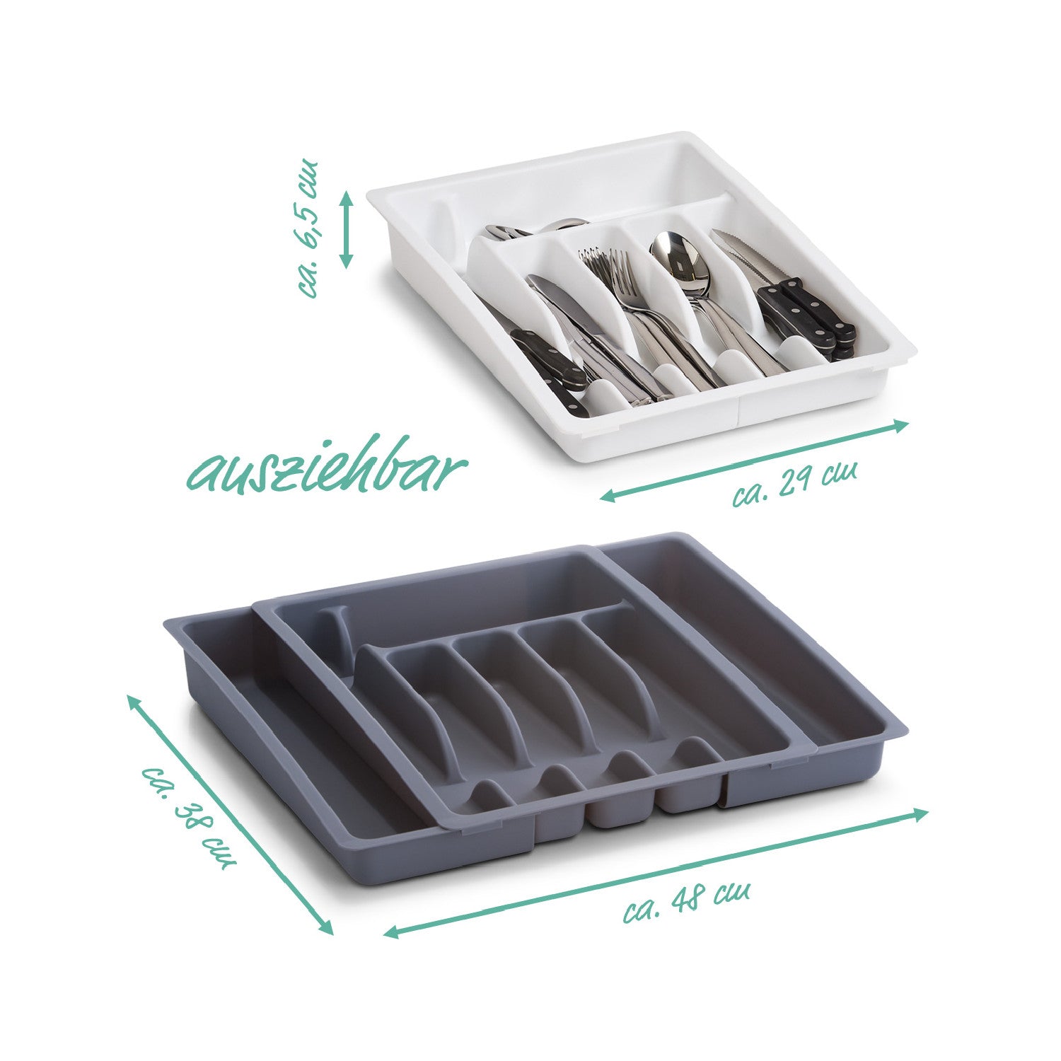 immagine-2-zeller-cassetto-porta-posate-estensibile-29-50x38x65cm-grigio-ean-4003368248875
