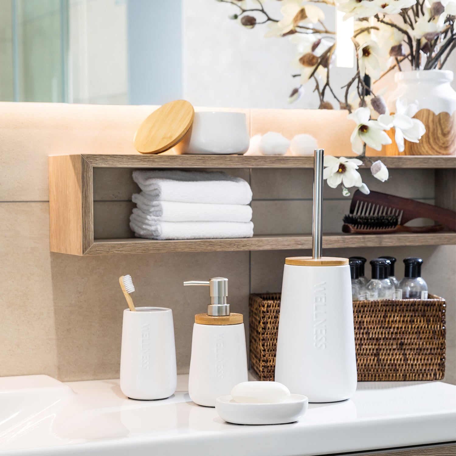 immagine-4-axentia-contenitore-da-bagno-con-coperchio-bonja-bianco-ean-4005437201088